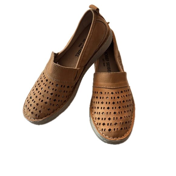 Josef Seibel Sofie 27 Leather Slip-On Flats Comfort Loafers Tan Women's 36 EUC - Picture 12 of 15